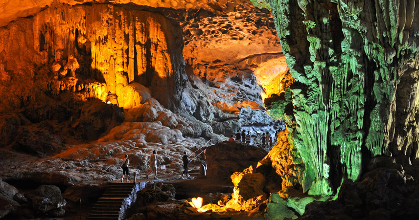 Natural beauty inside the Dau Go cave