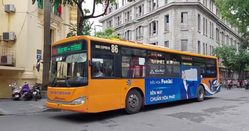 Bus 86 from Hanoi Old Quarter to Noi Bai Airport