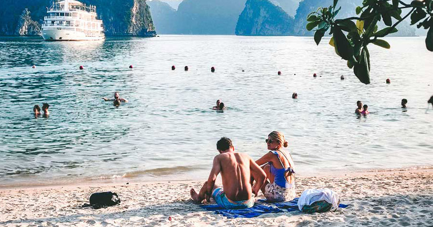 Swim and Relax on Titop Beach of Halong Bay