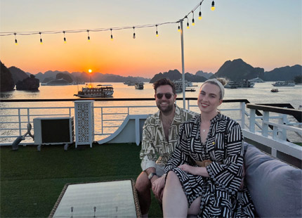 Experience the sunset party on Aqua Elegance Cruise