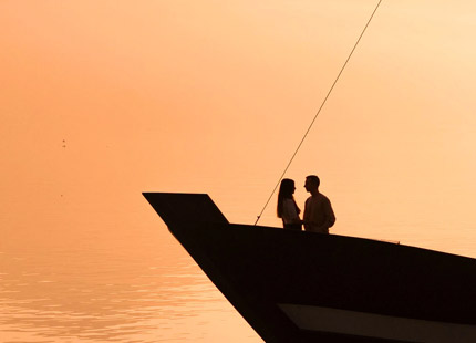 Relaxing sunset on Heritage Line Violet Cruise
